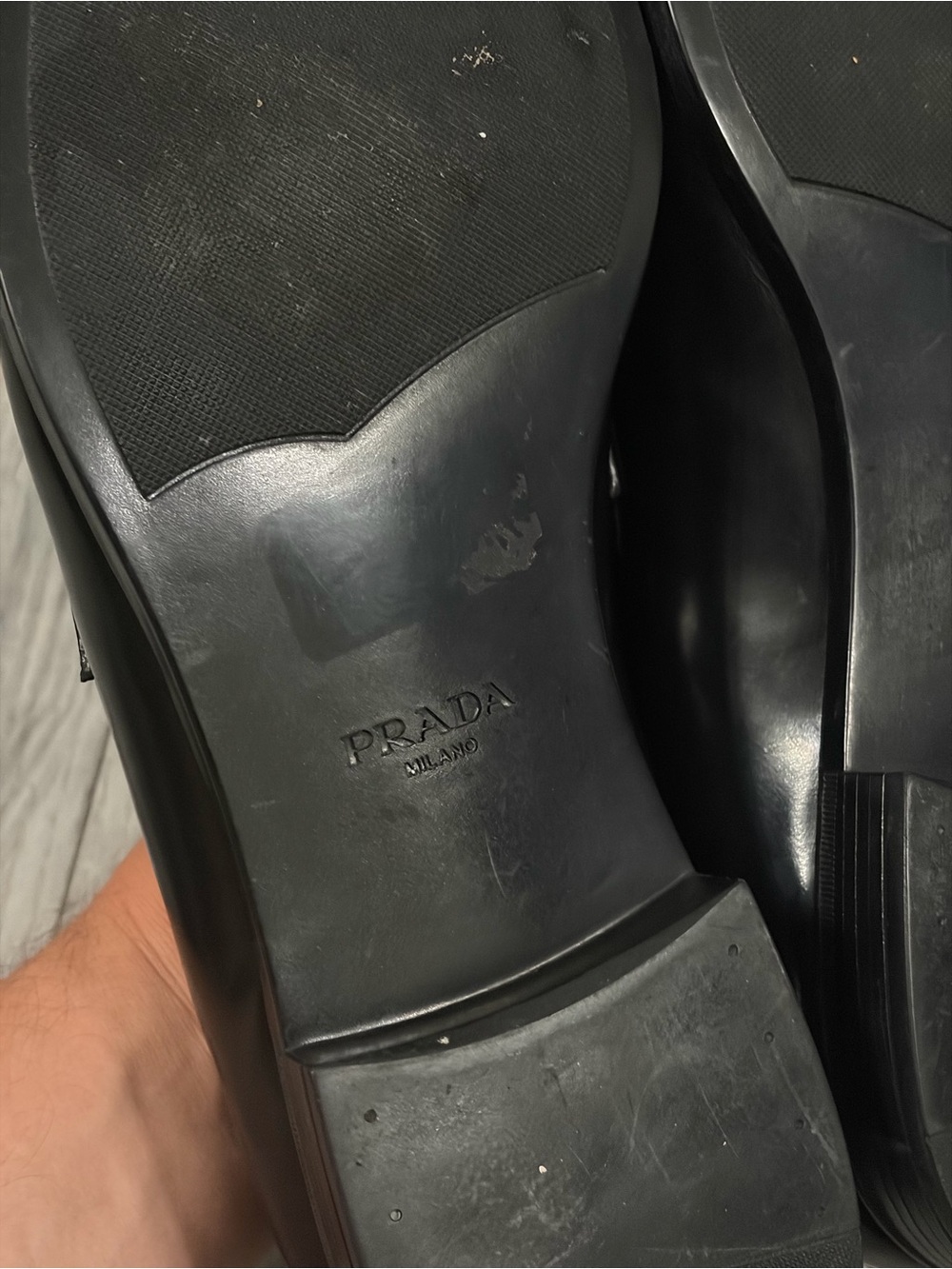 Prada Black Leather Penny Loafers - Picture 10 of 11